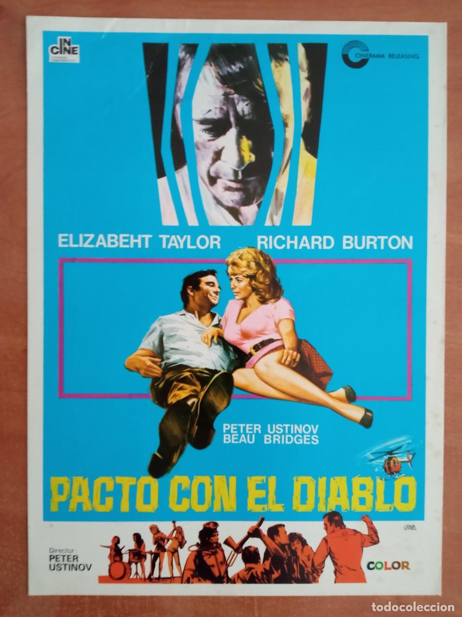 Cine: GU&Iacute;A PUBLICITARIA DE LA PEL&Iacute;CULA PACTO CON EL DIABLO,ELIZABETH TAYLOR, RICHARD BURTON