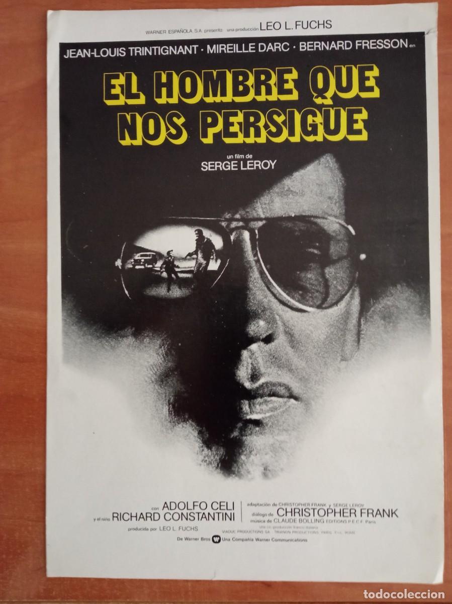 Cine: GU&Iacute;A PUBLICITARIA DE LA PEL&Iacute;CULA EL HOMBRE QUE NOS PERSIGUE, JEAN LOUIS TRINTIGNANT