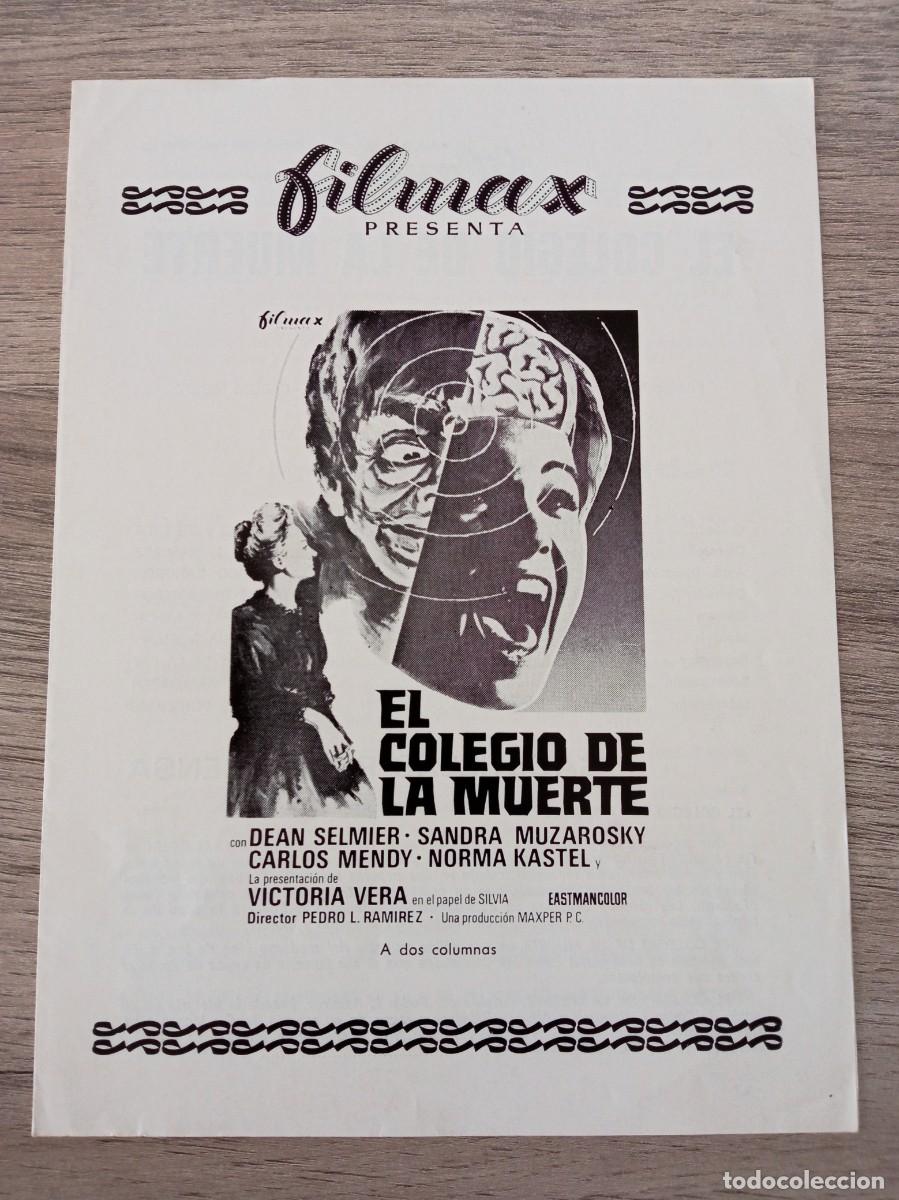 Cine: GU&Iacute;A PUBLICITARIA DE LA PEL&Iacute;CULA EL COLEGIO DE LA MUERTE, VICTORIA VERA
