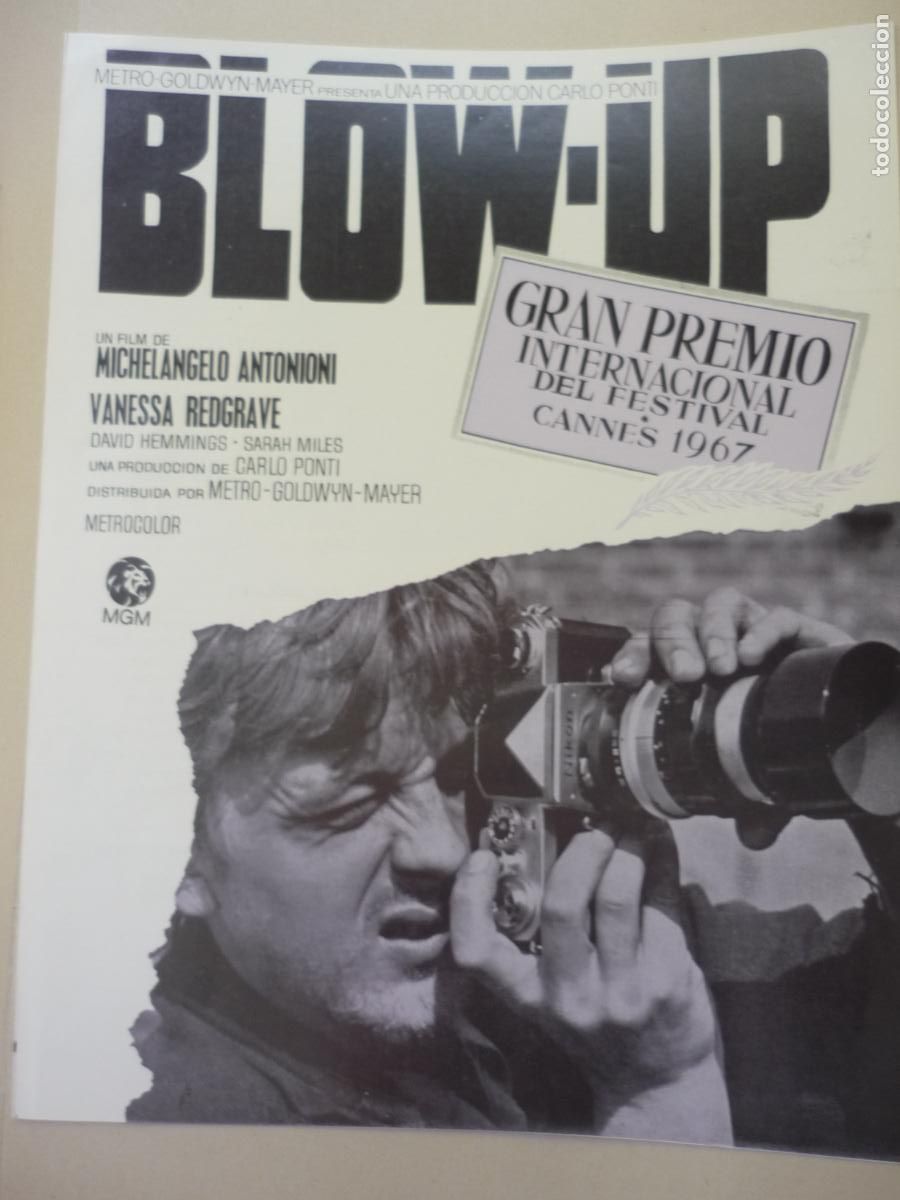 Cine: blow up - guia publicitaria original - david hemmings vanessa redgrave - Michelangelo Antonioni