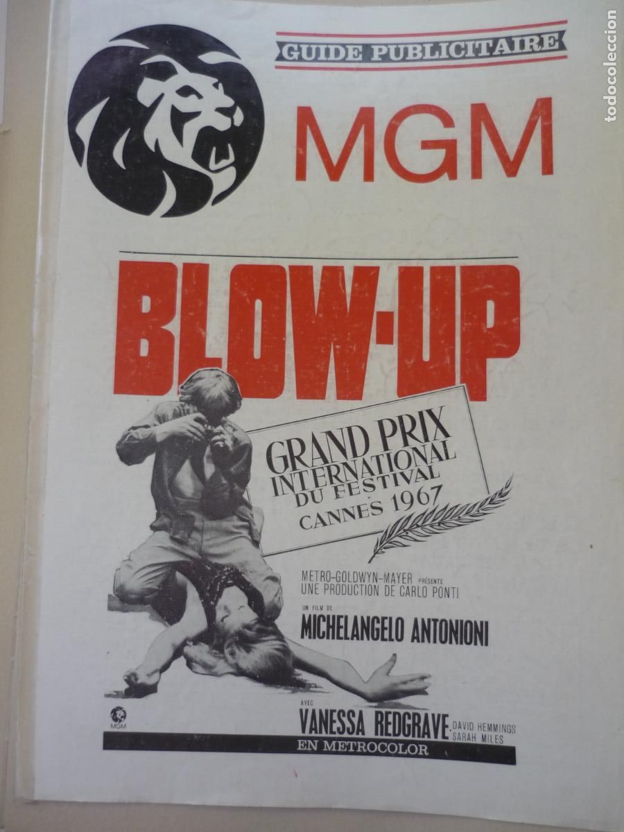 Cine: blow up - guia publicitaria original francia cannes 1967 - Michelangelo Antonioni
