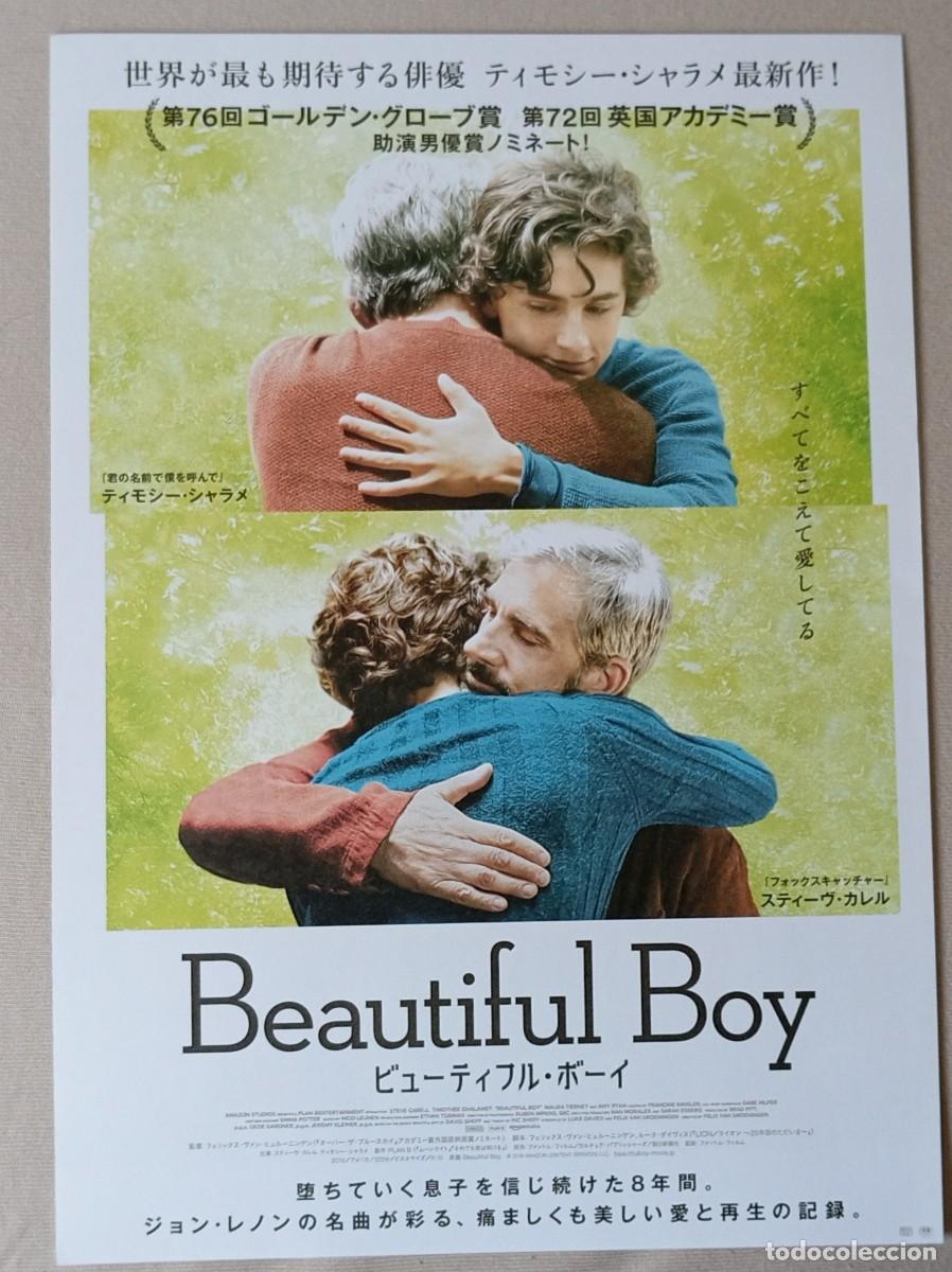 Cine: Gu&iacute;a japonesa programa movie flyer japon&eacute;s BEAUTIFUL BOY. Steve Carell, Timoth&eacute;e Chalamet. JAPAN