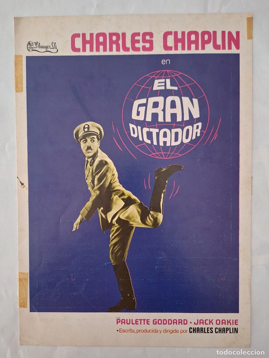 Cine: ANTIGUA GUIA PUBLICITARIA EL GRAN DICTADOR CHARLES CHAPLING CHARLOT G-1814 RV