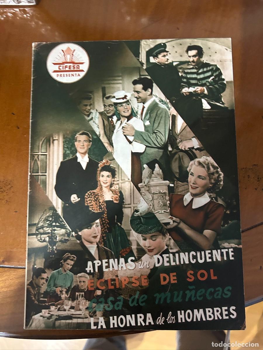 Cine: APENAS UN DELINCUENTE-ECLIPSE DE SOL-CASA DE MU&Ntilde;ECAS Y LA HONRA DE LOS HOMBRES NUEVO CIFESA