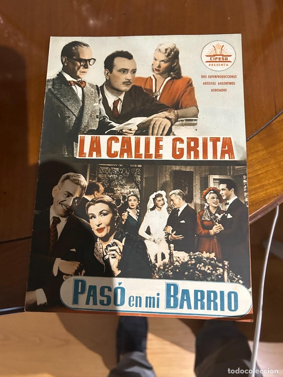 Cine: LA CALLE GRITA GUIA PUBLICITARIA NUEVA Y PASO EN MI BARRIO 4 HOJAS DOBLES