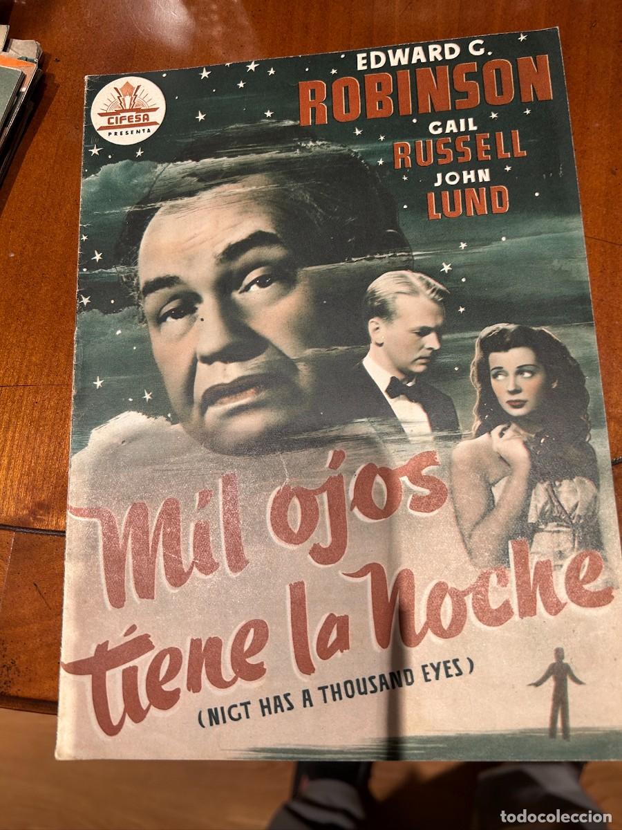 Cine: MIL OJOS TIENE LA NOCHE GUIA PUBLICITARIA NUEVA 8 HOJAS DOBLES
