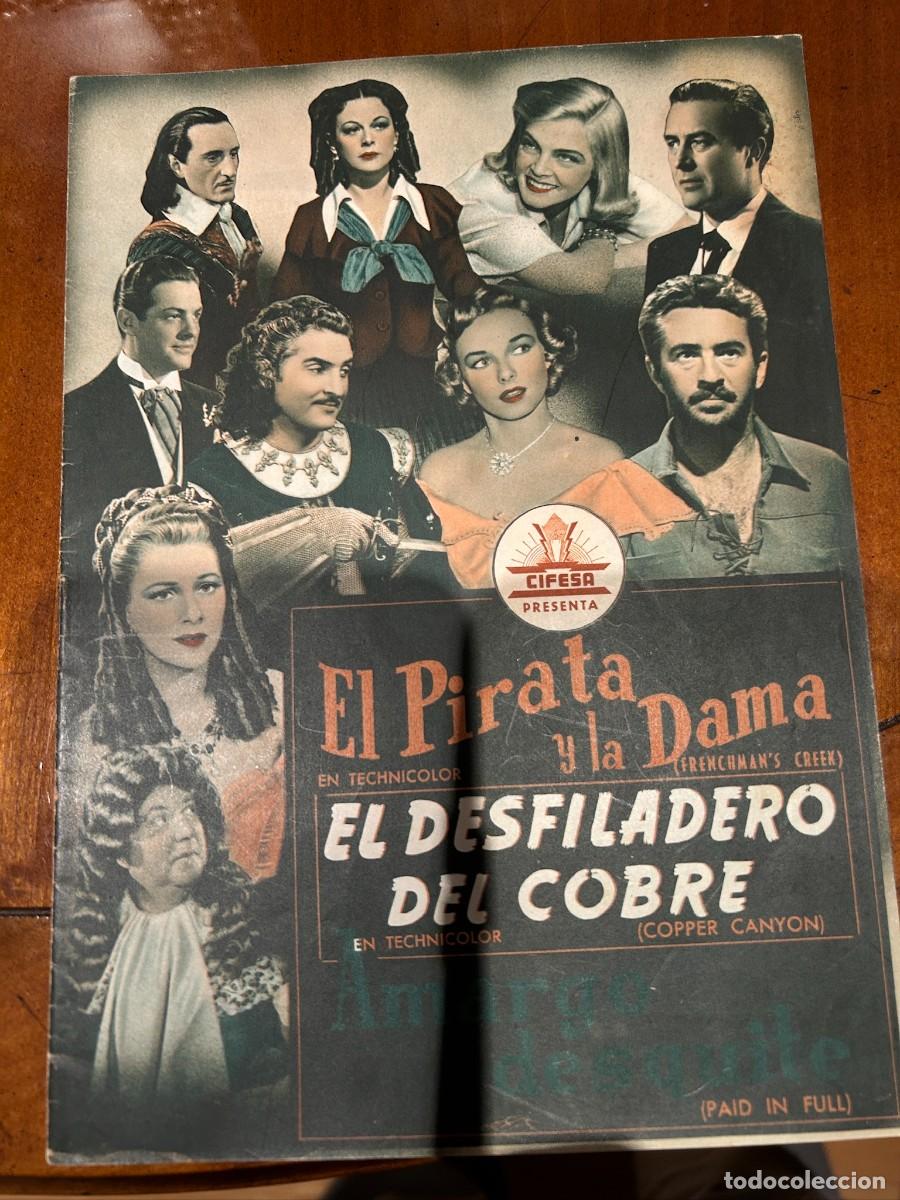 Cine: el pirata y la dama y el desfiladero del cobre guia publicitaria nueva 12 hojas dobles