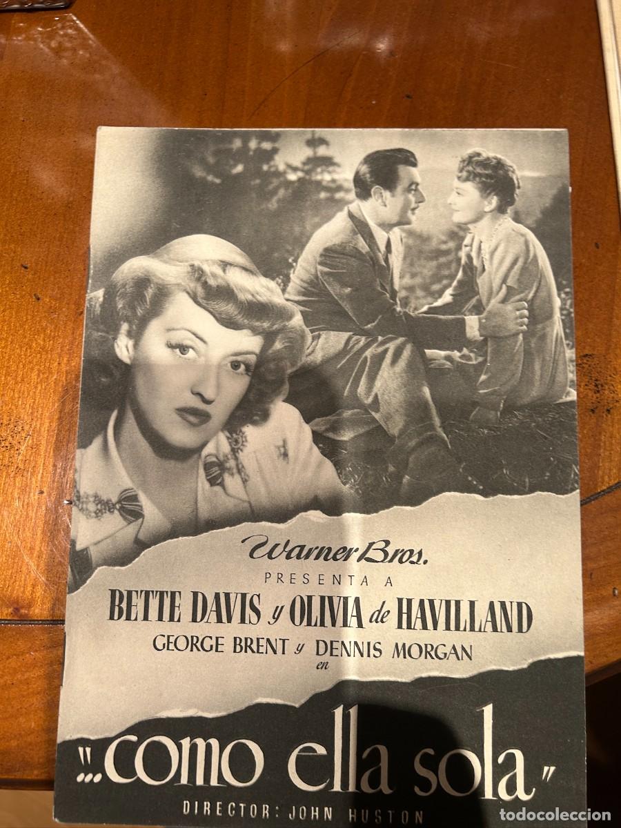 Cine: COMO ELLA SOLA GUIA PUBLICITARIA NUEVA 6 HOJAS DOBLES BETTE DAVIS Y OLIVIA DE HAVILLAND