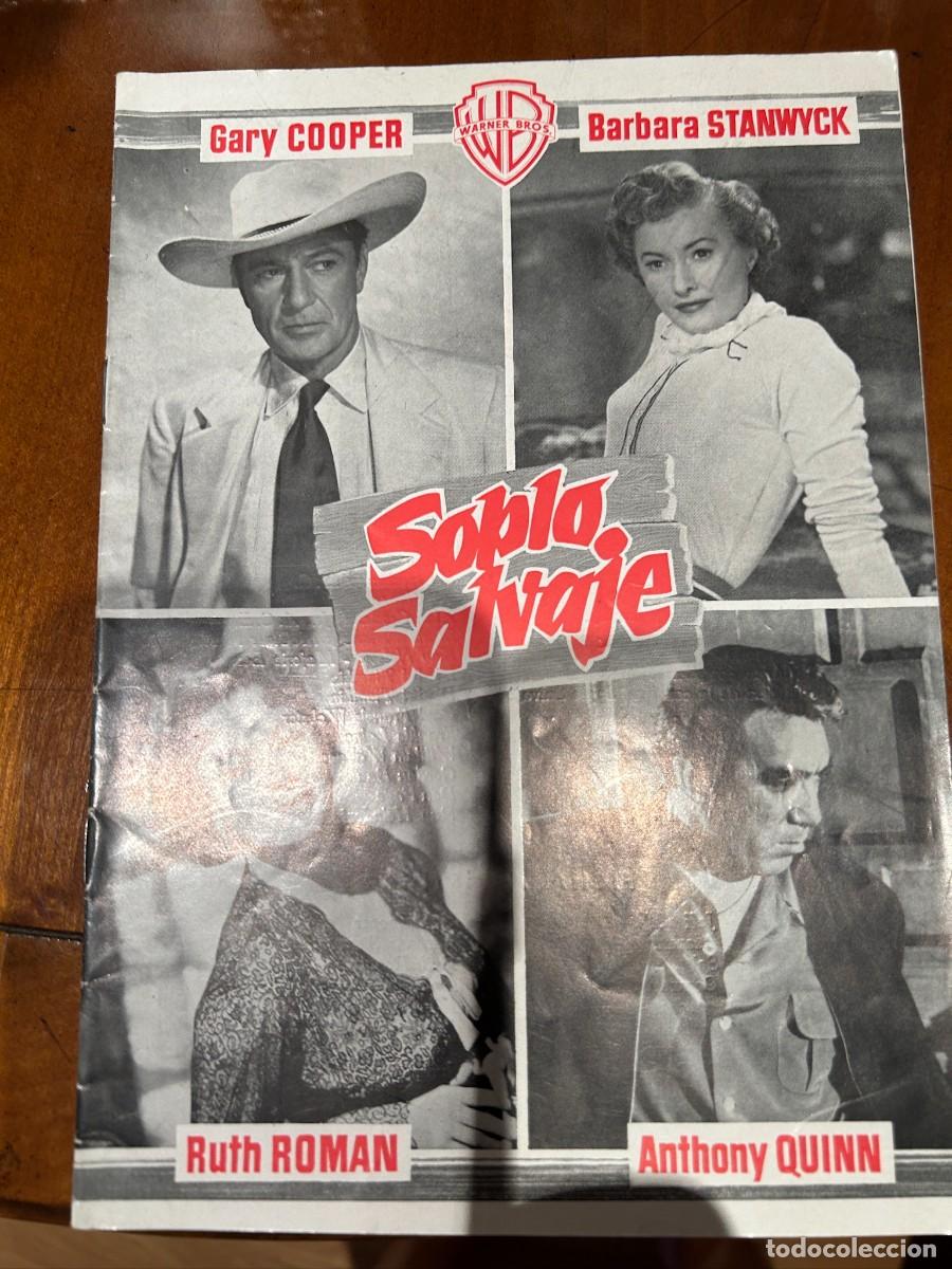 Cine: soplo salvaje guia publicitaria nueva 8 hojas dobles gary cooper