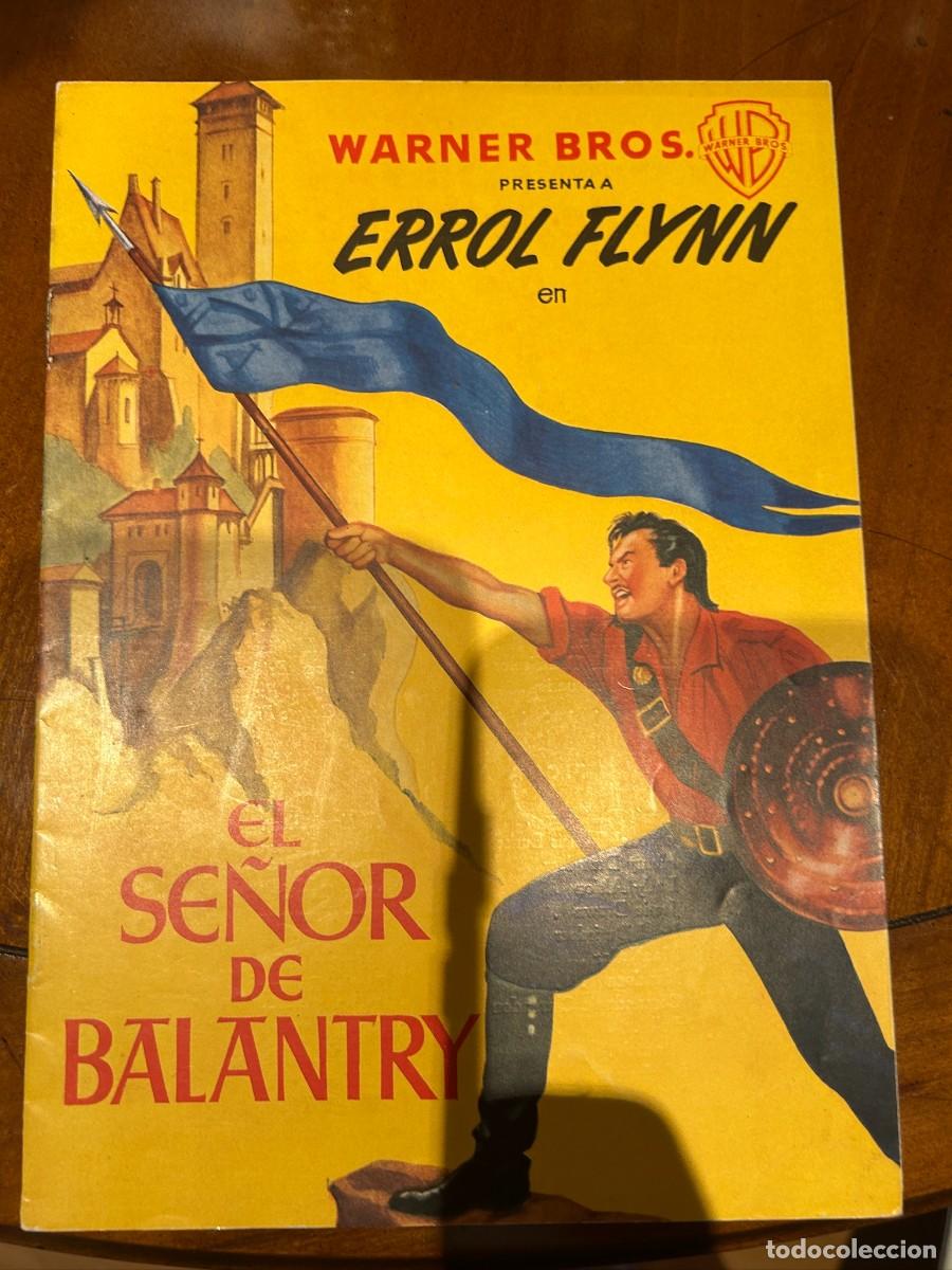 Cine: el se&ntilde;or de balantry guia publicitaria nueva 8 hojas dobles errol flynn