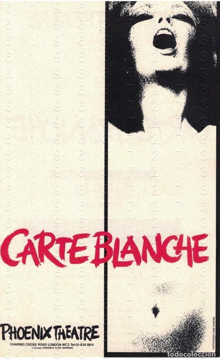 Kino: CARTE BLANCHE 1976 PROGRAMA DE MANO EROTICA EROTISMO 100% ORIGINAL B46