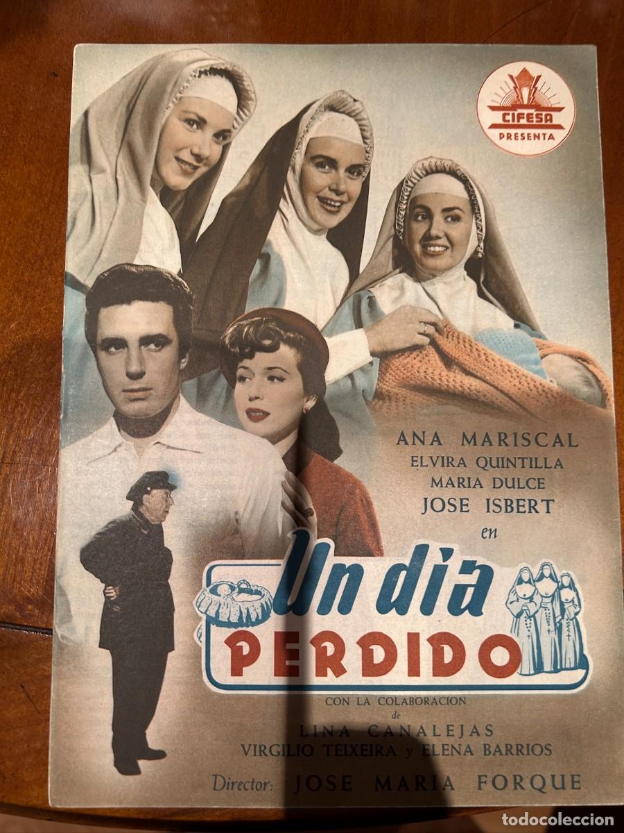 Cine: UN DIA PERDIDO GUIA PUBLICITARIA NUEVA 8 HOJAS DOBLES JOSE ISBERT
