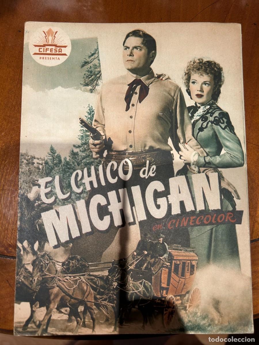 Cine: EL CHICO DE MICHIGAN GUIA PUBLICITARIA NUEVA 2 HOJAS DOBLES