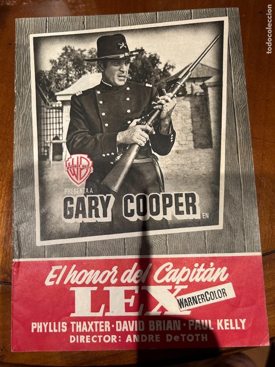 Cine: EL HONOR DEL CAPITAN LEX GUIA PUBLICITARIA NUEVA 8 HOJAS DOBLES GARY COOPER