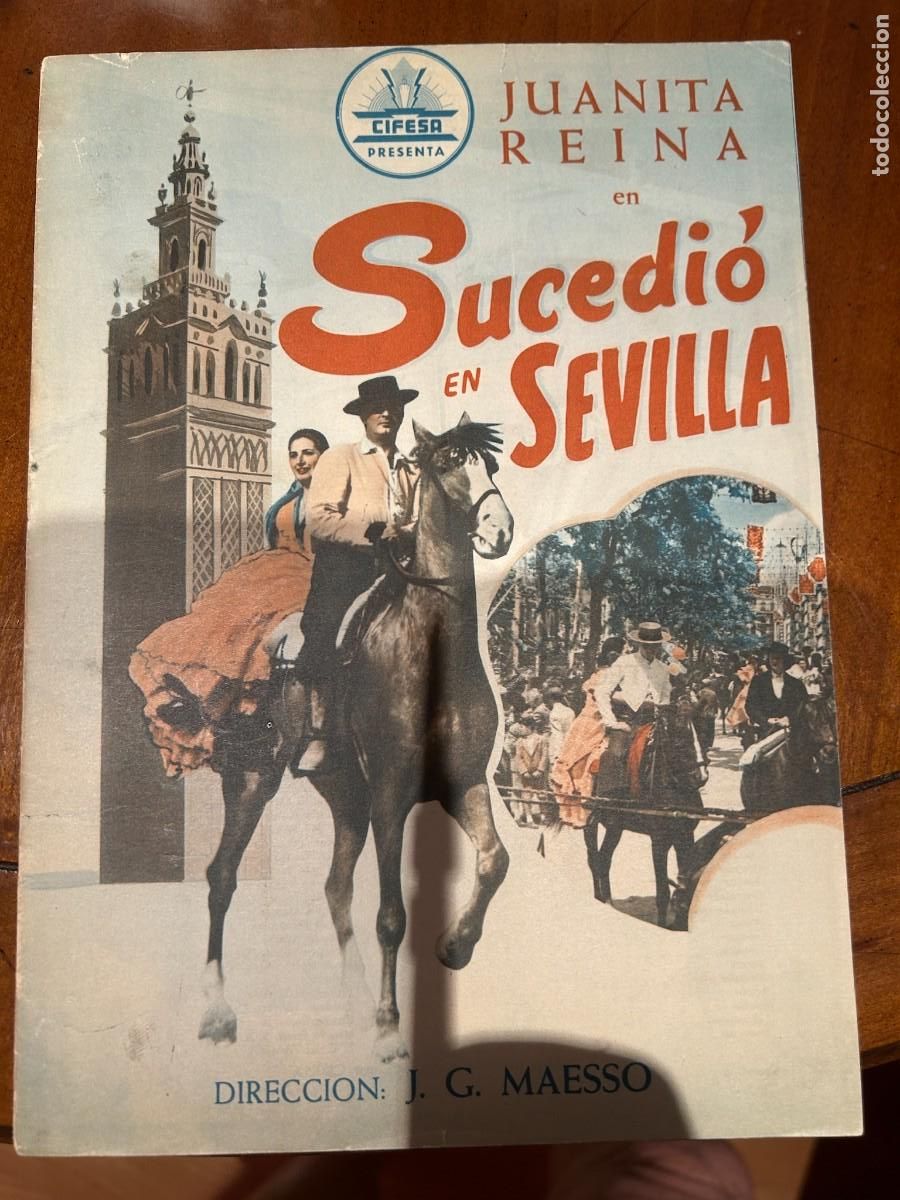 Cine: SUCEDIO EN SEVILLA GUIA PUBLICITARIA NUEVA 8 HOJAS DOBLES JUANITA REINA
