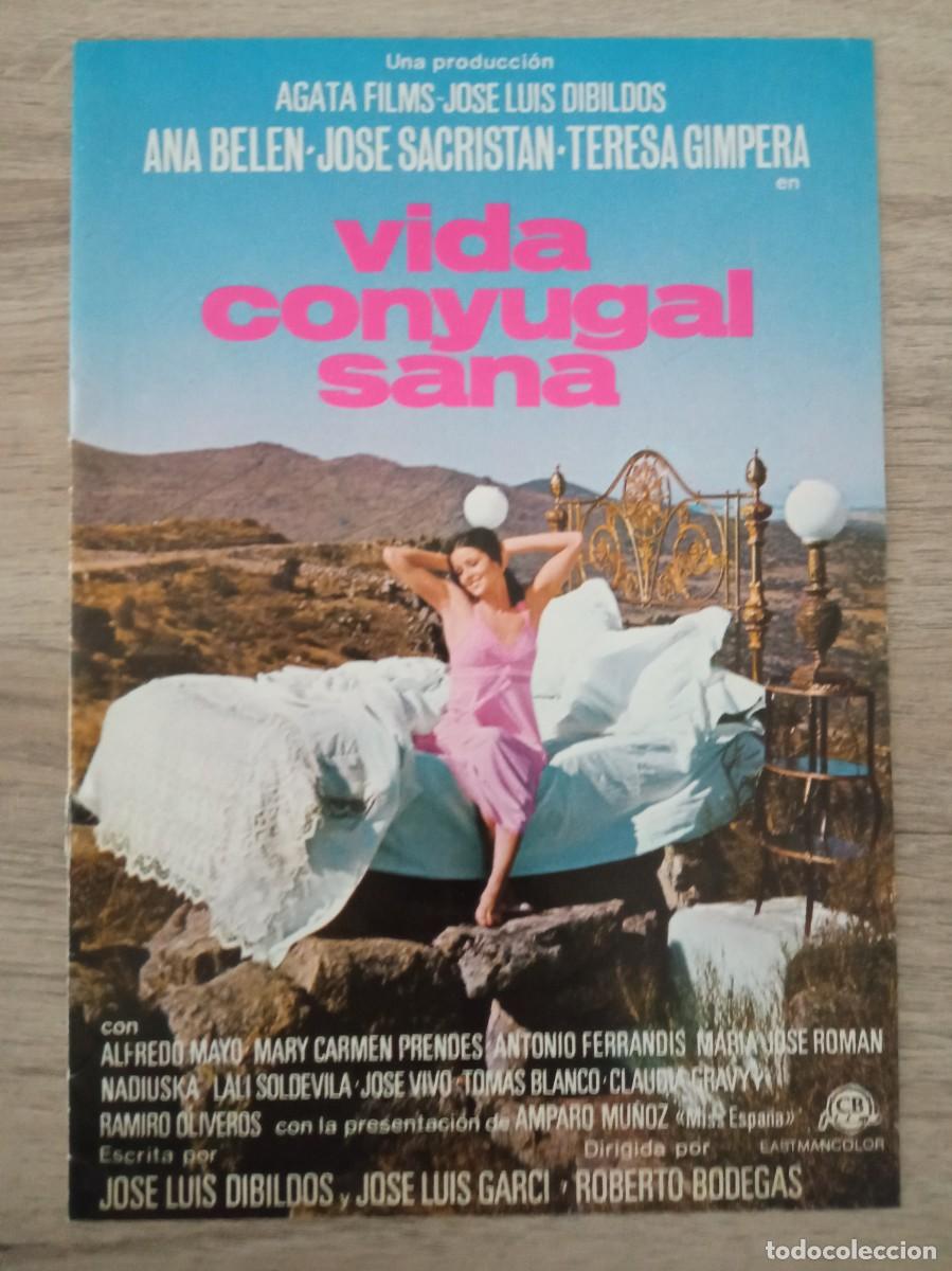 Cine: GU&Iacute;A PUBLICITARIA DE LA PEL&Iacute;CULA VIDA CONYUGAL SANA, ANA BELEN, NADIUSKA, 8 PAG.