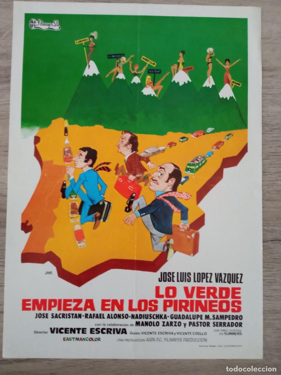Cine: GU&Iacute;A PUBLICITARIA DE LA PEL&Iacute;CULA LO VERDE EMPIEZA EN LOS PIRINEOS, JOSE LUIS LOPEZ VAZQUEZ, NADIUSKA