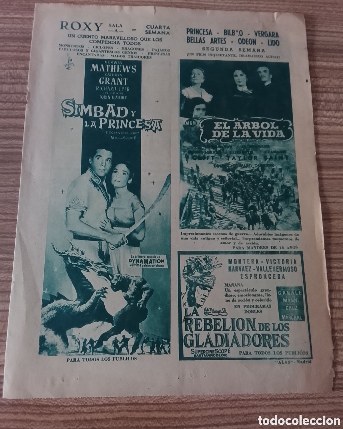 Cine: Antiguo programa de cine Roxi.