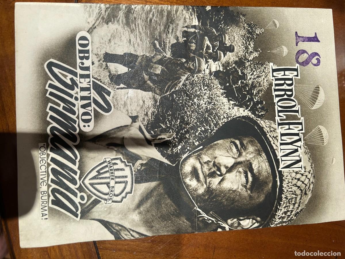 Cine: objetivo birmania guia publicitaria nueva 8 hojas dobles errol flynn