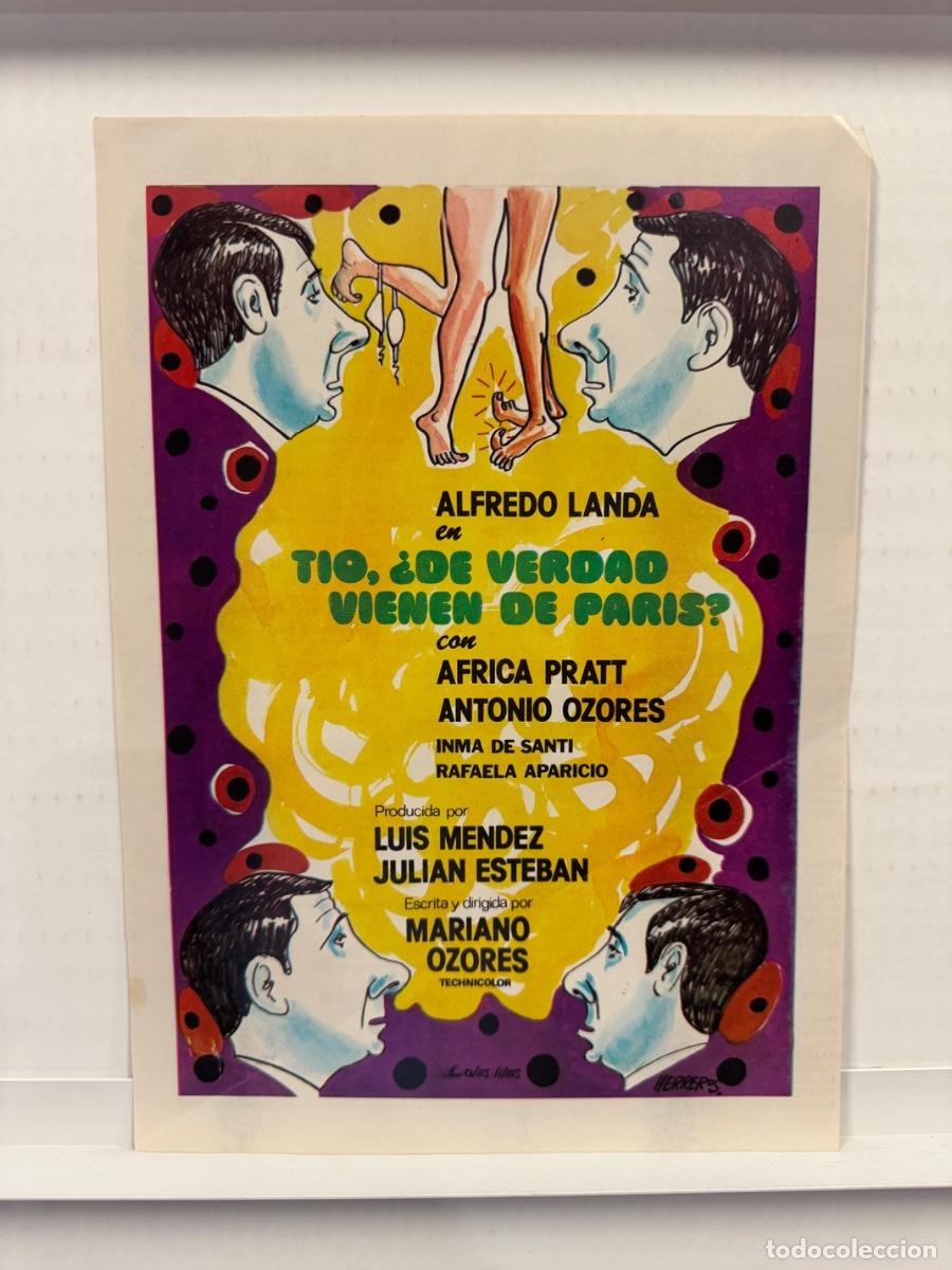Cine: Tio &iquest;De verdad vienen de Paris?, Alfredo Landa, Africa Pratt, GUIA CINE SIMPLE