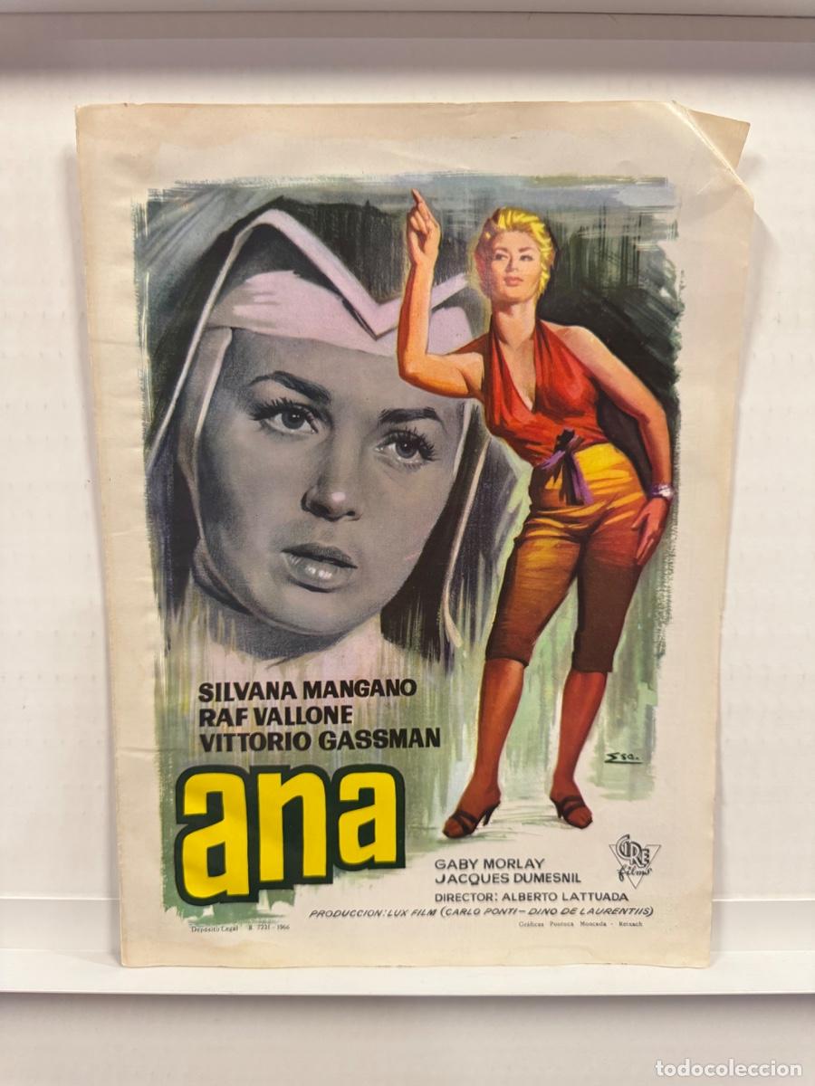 Cine: ANA, Silvana Mangano, Raf Vallone, GUIA CINE DOBLE
