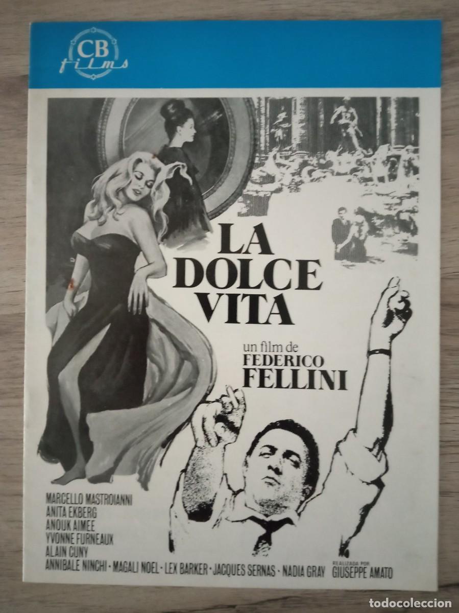 Cine: GU&Iacute;A PUBLICITARIA DE LA PEL&Iacute;CULA LA DOLCE VITA,8 PAG. MARCELLO MASTROIANNI, ANITA EKBERG, LEX BARKER