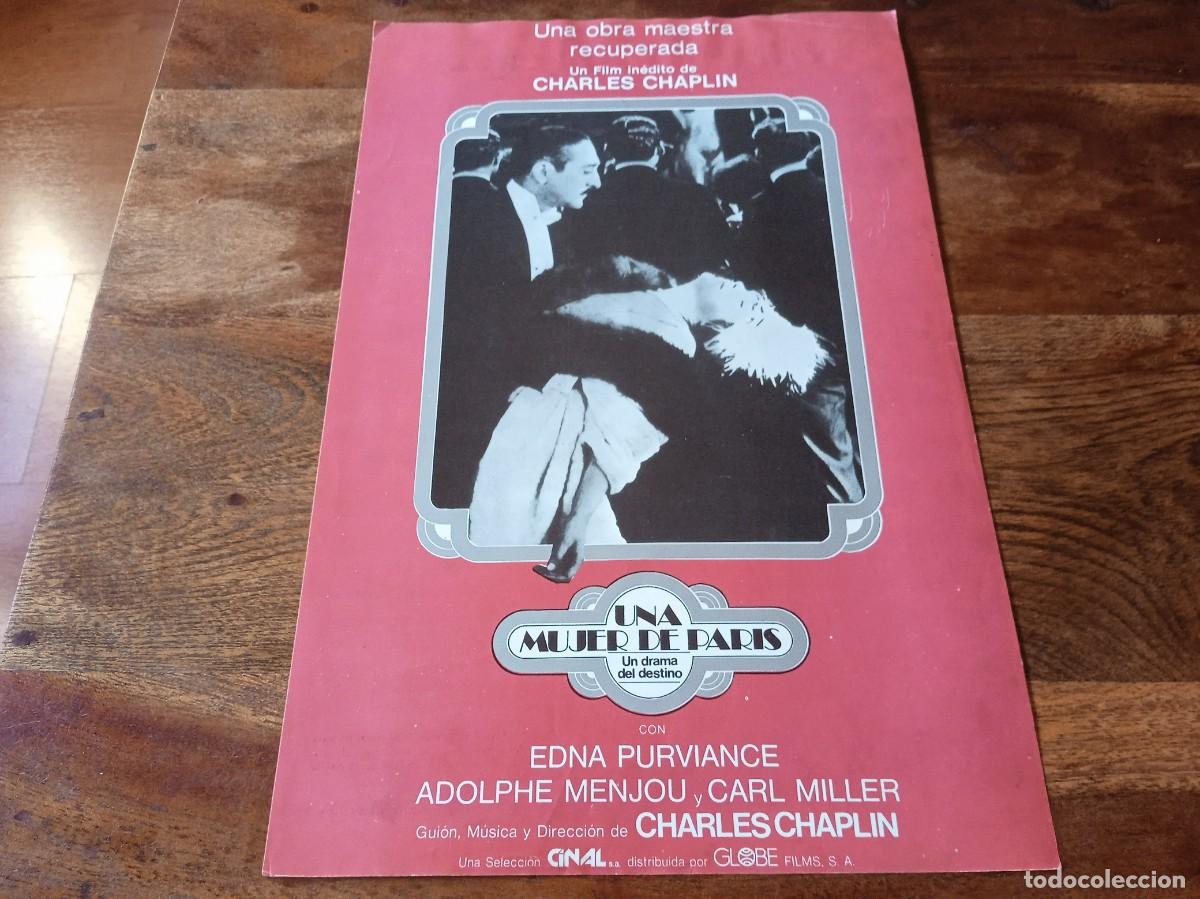 Cine: Una mujer de Par&iacute;s - Edna Purviance, Carl Miller, Charles Chaplin - Guia original Globe reposici&oacute;n