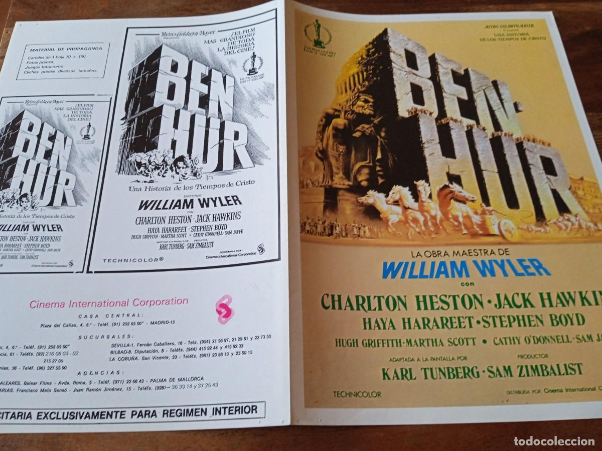 Cine: Ben-Hur - Charlton Heston, Jack Hawkins - Dir. William Wyler - Guia original C.I.C Reposici&oacute;n