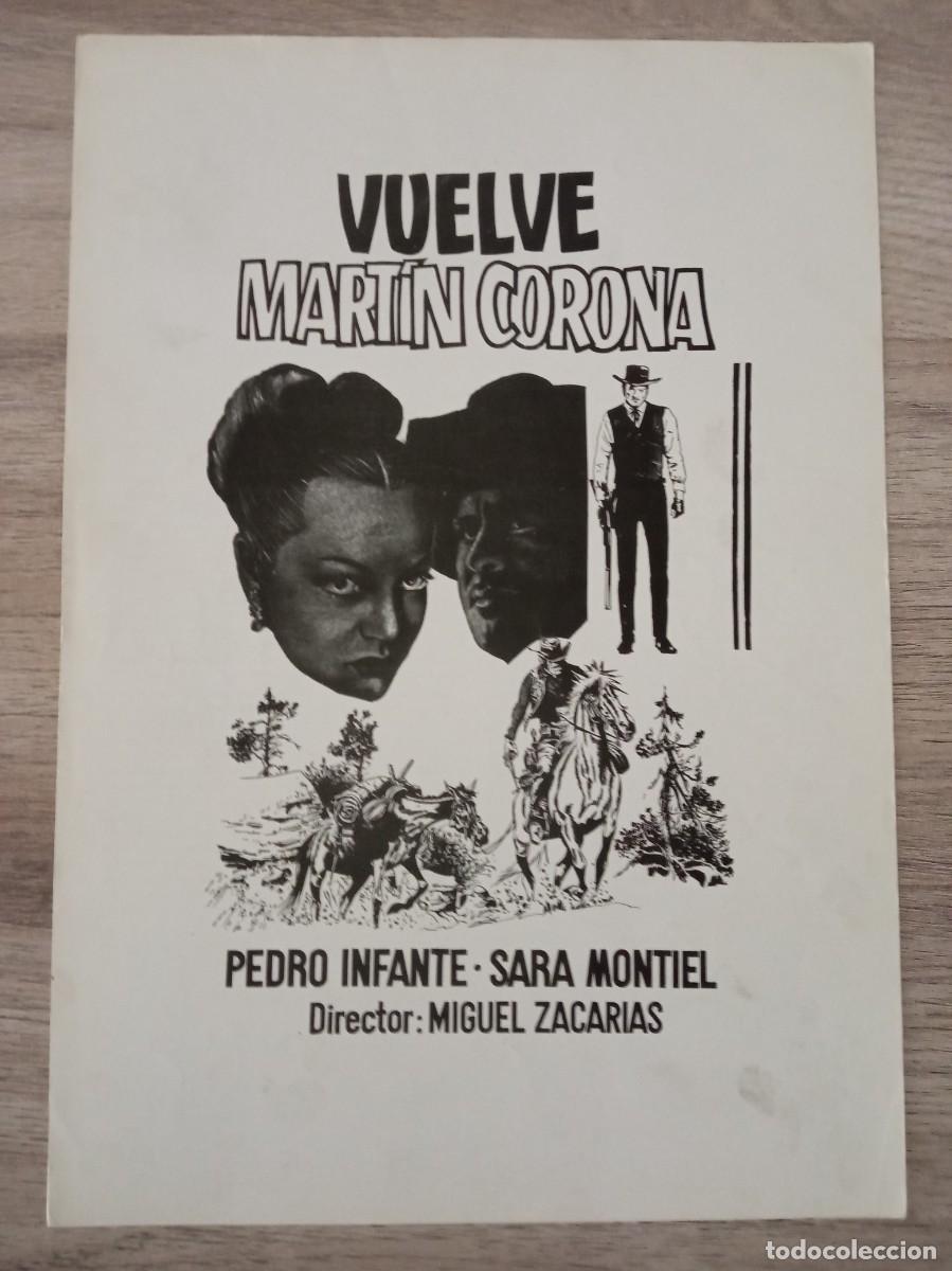 Cine: GU&Iacute;A PUBLICITARIA DE LA PEL&Iacute;CULA VUELVE MARTIN CORONA, PEDRO INFANTE, SARA MONTIEL