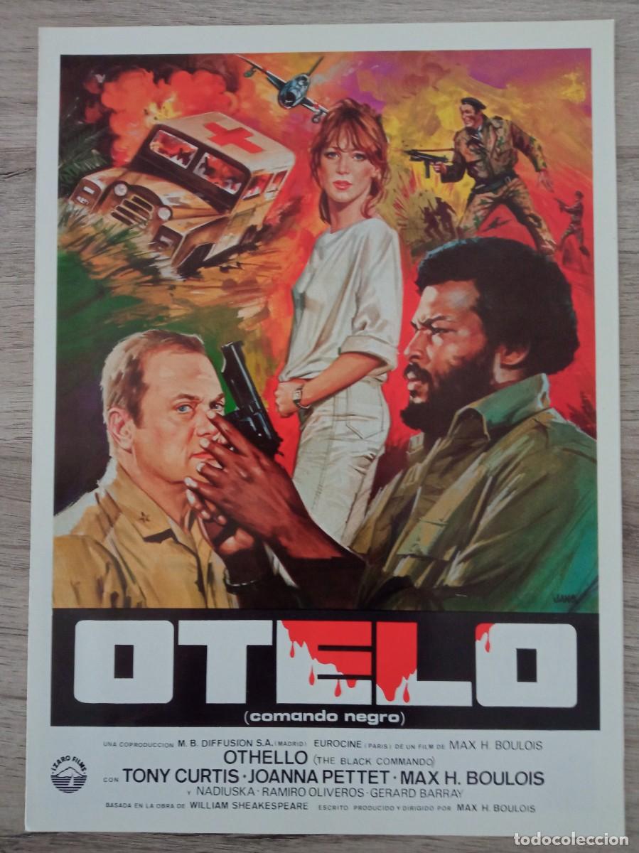 Cine: GU&Iacute;A PUBLICITARIA DE LA PEL&Iacute;CULA OTELO (COMANDO NEGRO), TONY CURTIS, NADIUSKA