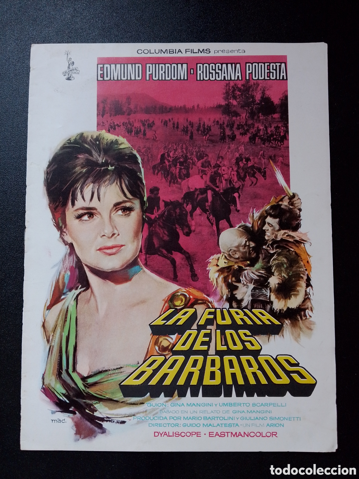 Cine: LA FURIA DE LOS BARBAROS EDMUND PURDOM ROSSANA PODESTA - GUIA DE CINE ORIGINAL CA88