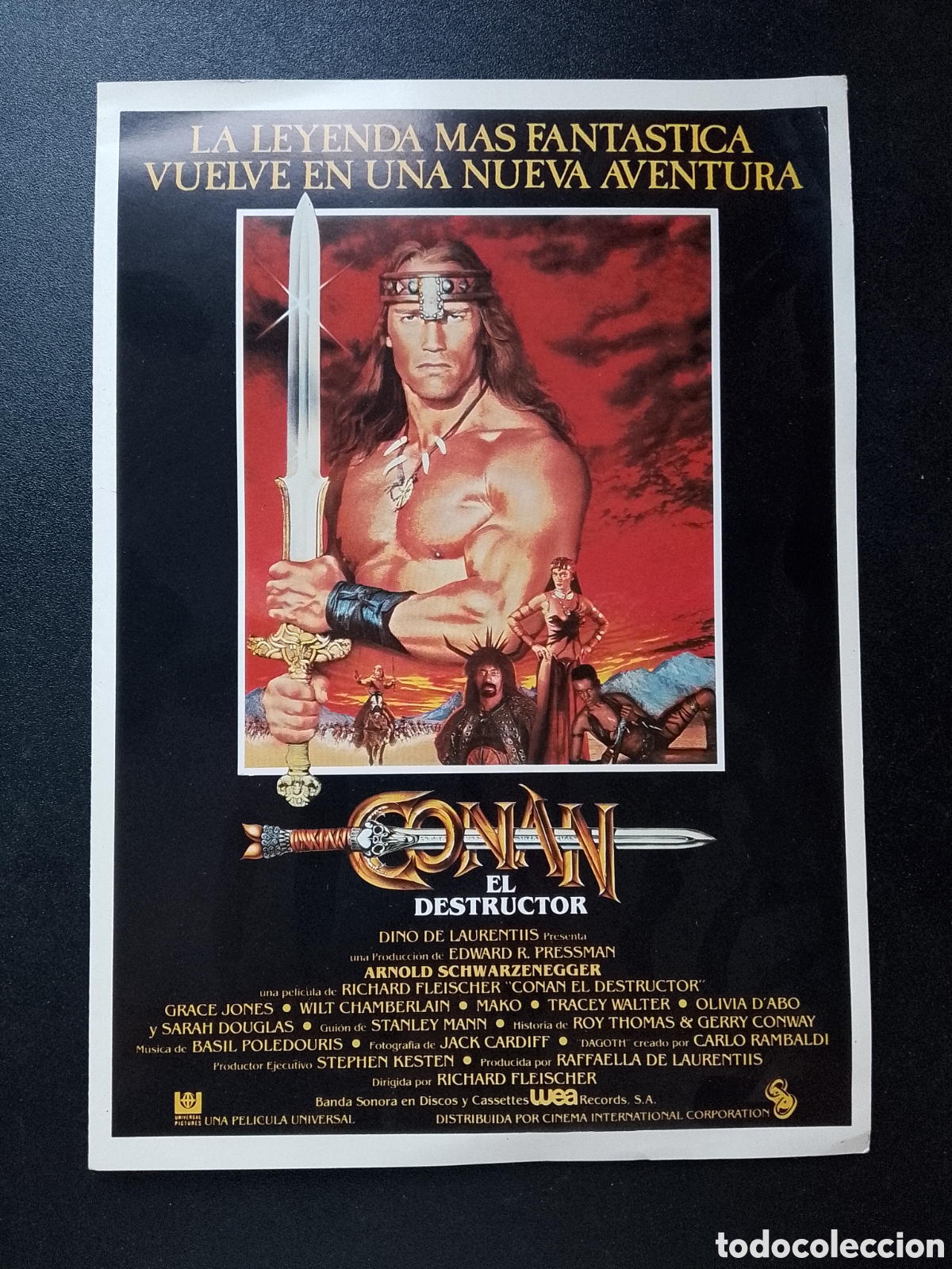 Cine: CONAN EL DESTRUCTOR ARNOLD SCHWARZENEGGER GUIA CINE ORIGINAL CA90