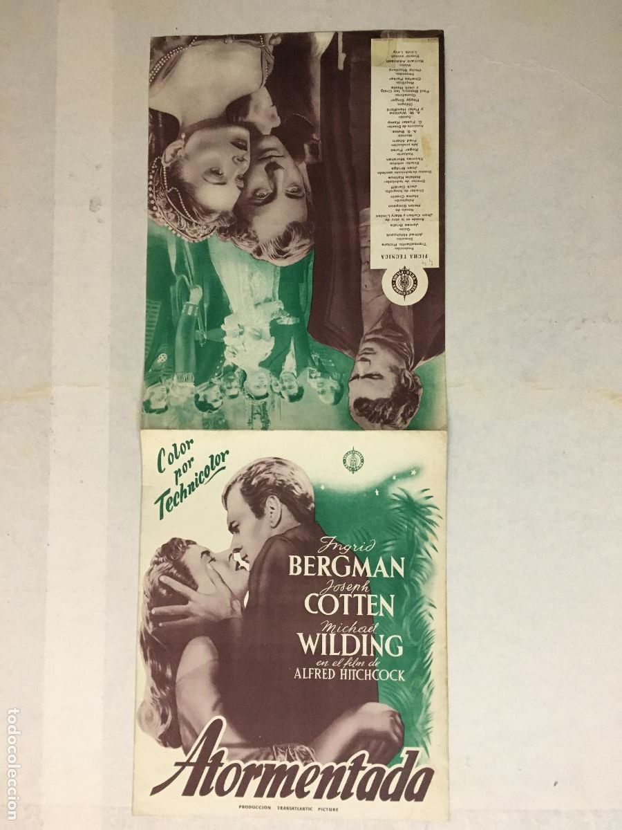 Cinema: G10320 ATORMENTADA ALFRED HITCHCOCK INGRID BERGMAN GUIA ORIGINAL TELECINE ESTRENO