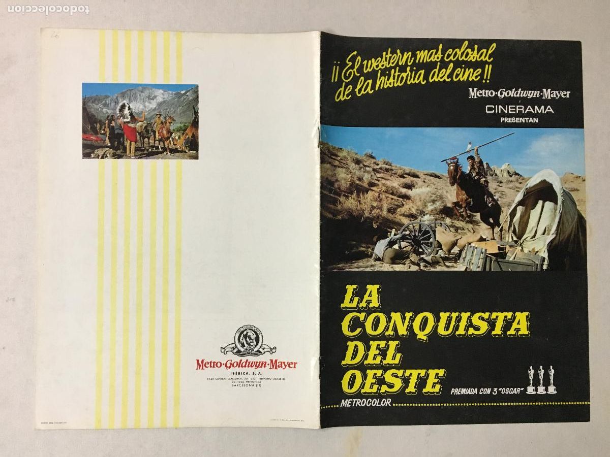 Cinema: G10332 LA CONQUISTA DEL OESTE JOHN WAYNE JOHN FORD HATHAWAY MARSHALL GUIA ORIGINAL MGM ESTRENO