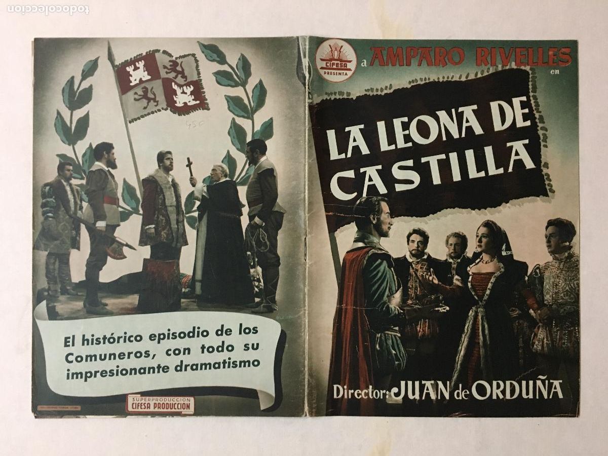 Cinema: G10358 LA LEONA DE CASTILLA AMPARO RIVELLES JUAN DE ORDU&Ntilde;A ALFREDO MAYO GUIA ESTRENO ORIGINAL CIFESA