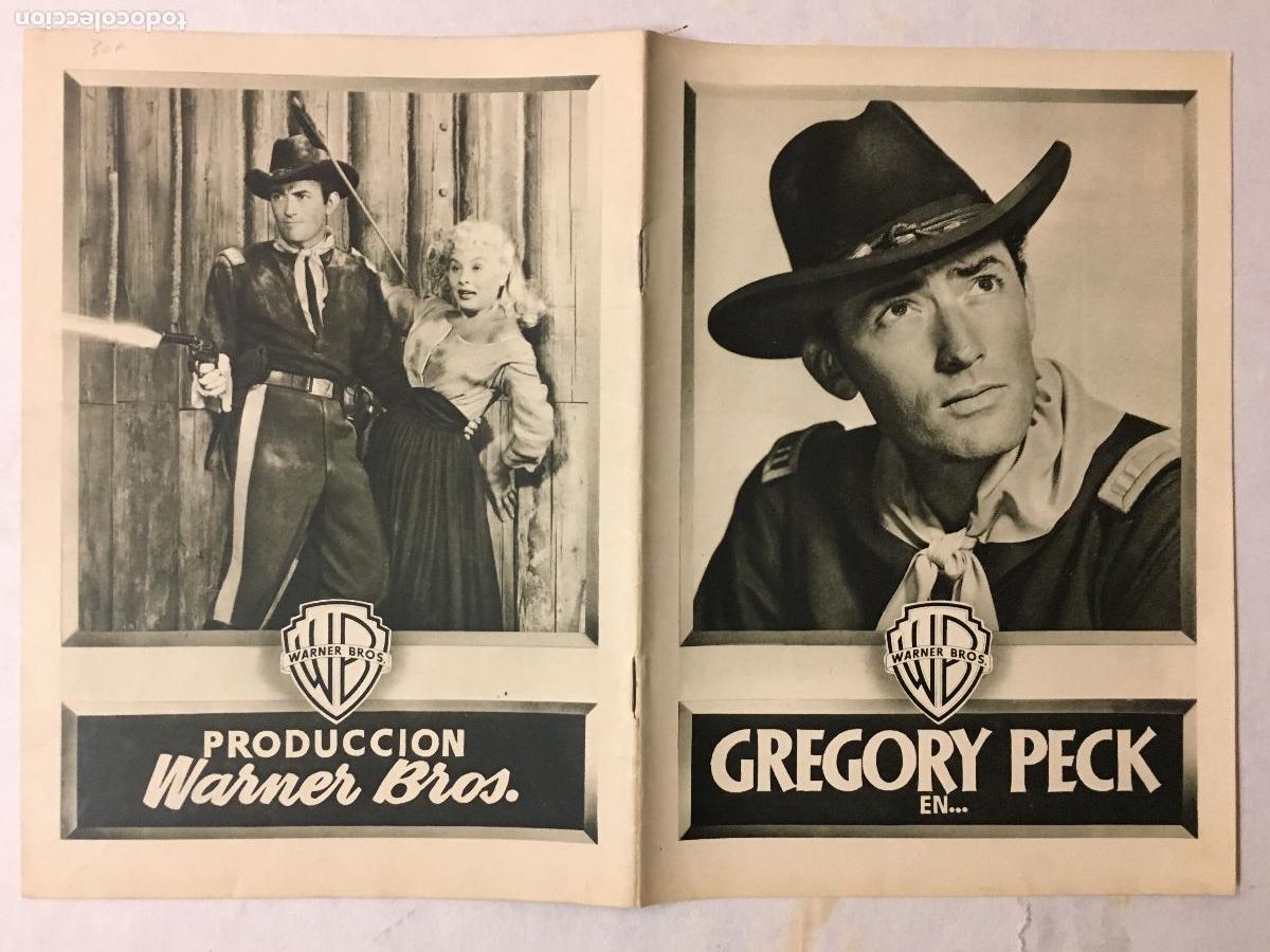 Cinema: G10360 SOLO EL VALIENTE GREGORY PECK GORDON DOUGLAS GUIA ORIGINAL WARNER ESTRENO