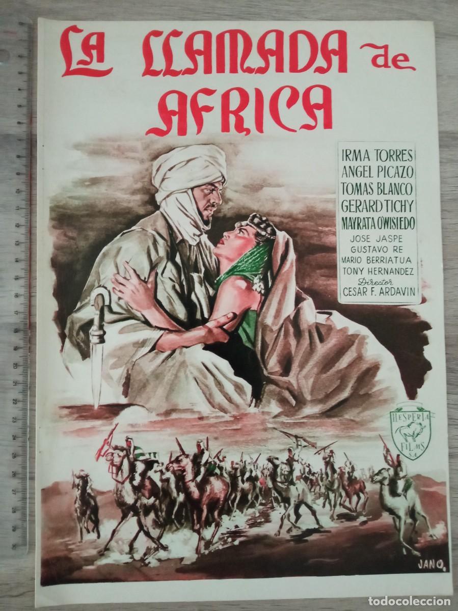 Cine: LA LLAMADA DE AFRICA, IRMA TORRES, L&Aacute;MINA DE 33,5 X 23,5 CM