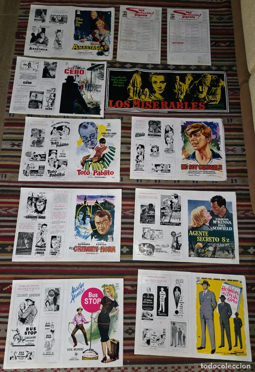 Cine: 11 piezas Chamart&iacute;n 1958-60: 9 pressbooks, Jano, Marilyn Monroe, Ingrid Bergman + 2 solicitudes