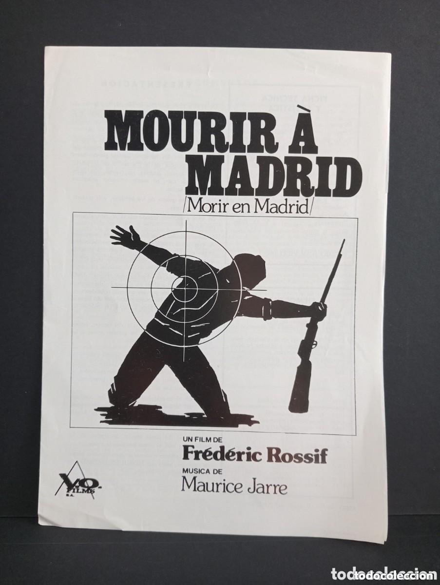 Cinema: PEQUE&Ntilde;A GU&Iacute;A ORIGINAL DE CINE. MOURIR &Agrave; MADRID. MORIR EN MADRID. UN FILM DE FR&Eacute;D&Eacute;RIC ROSSIF MAD 1978