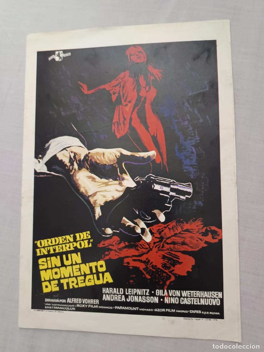 Cinema: GUIA CINE DOBLE ORDEN DE INTERPOL SIN UN MOMENTO DE TREGUA ALFRED VOHRER