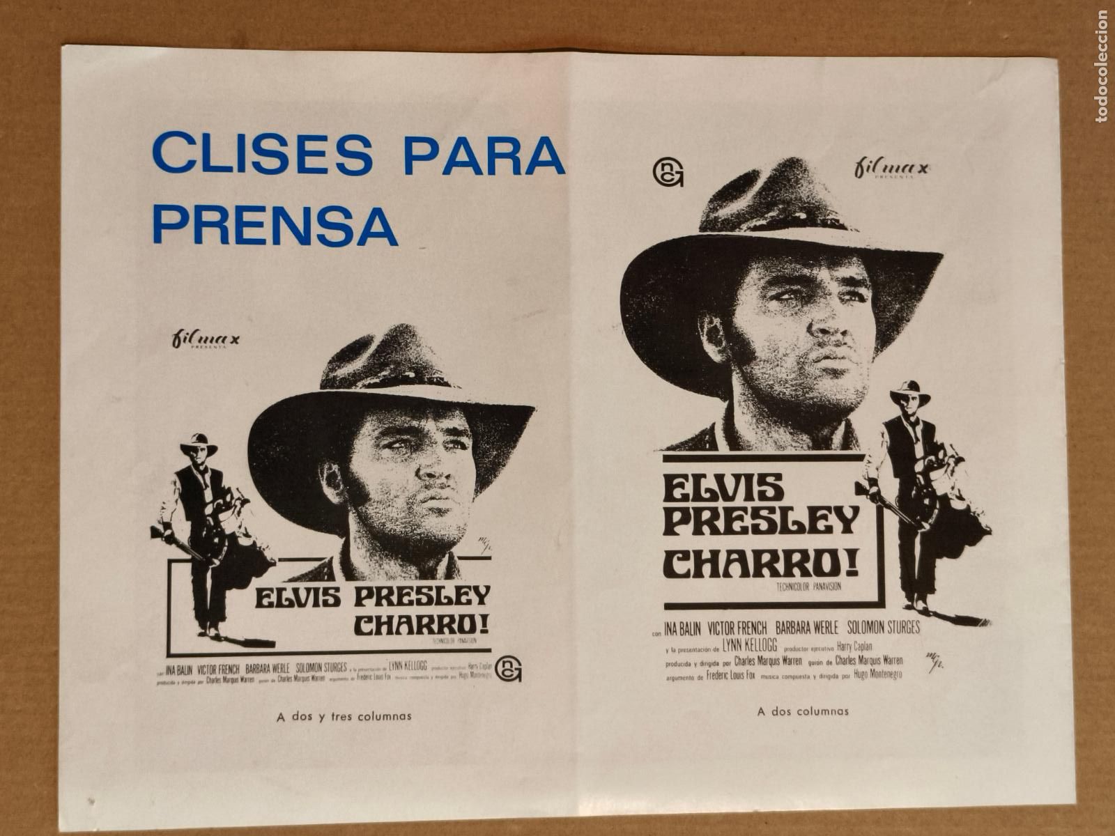 Cine: ELVIS PRESLEY CHARRO PROGRAMA DE CINE