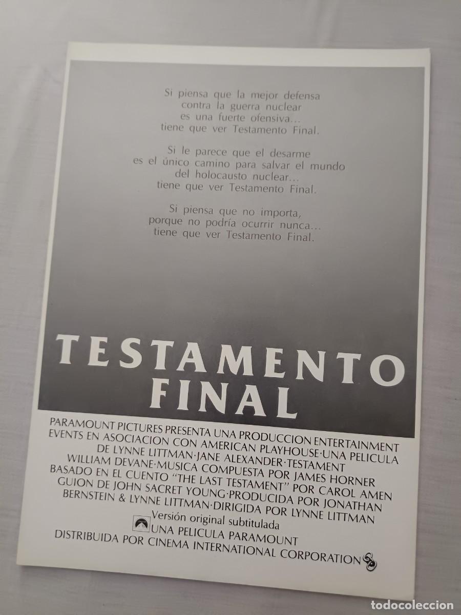 Cinema: GUIA CINE DOBLE TESTAMENTO FINAL JANE ALEXANDER