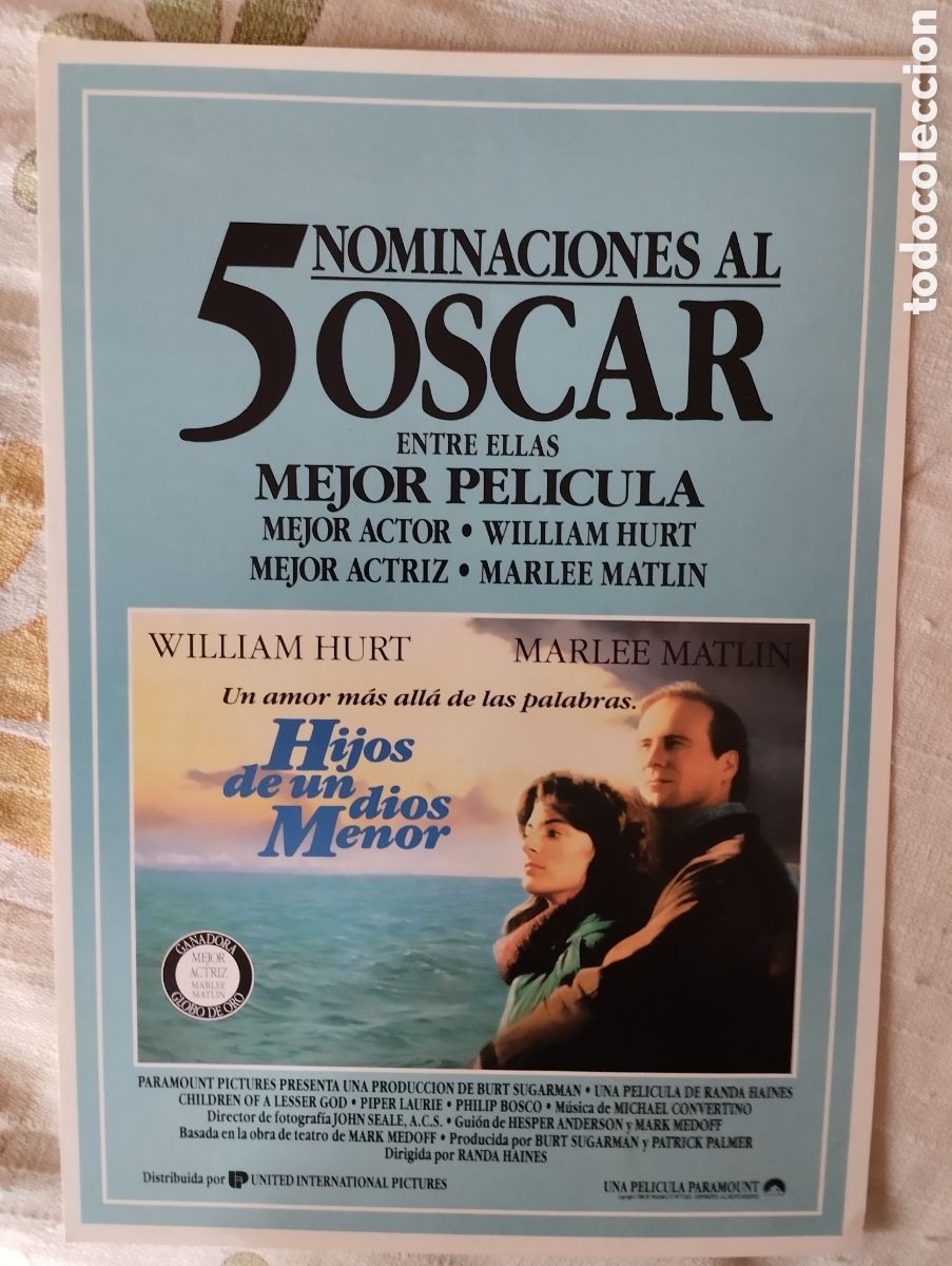 Cine: GUIA DOBLE - HIJOS DE UN DIOS MENOR