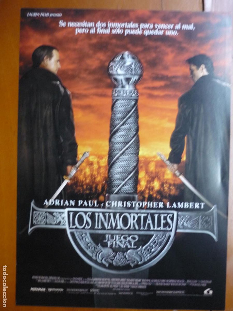 Cine: LOS INMORTALES HIGHLANDER JUEGO FINAL - GUIA PUBLICITARIA ORIGINAL CHRISTOPHER LAMBERT ADRIAN PAUL