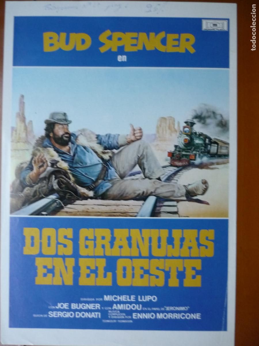 Cine: dos granujas en el oeste - guia pubicitaria original - bud spencer - ennio morricone - western