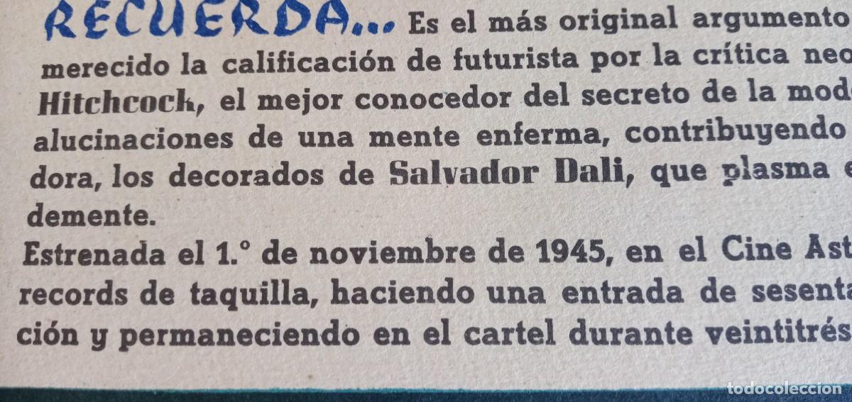 Cine: cat&aacute;logo Procines 1946 - 1947 estreno pel&iacute;cula de Alfred Hitchcock con decorados de Salvador Dal&iacute;