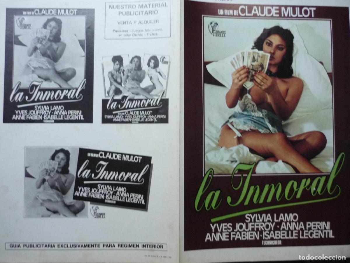 Cine: la inmoral - guia publicitaria original - sylvia lamo anne perini hispamex films cine erotico