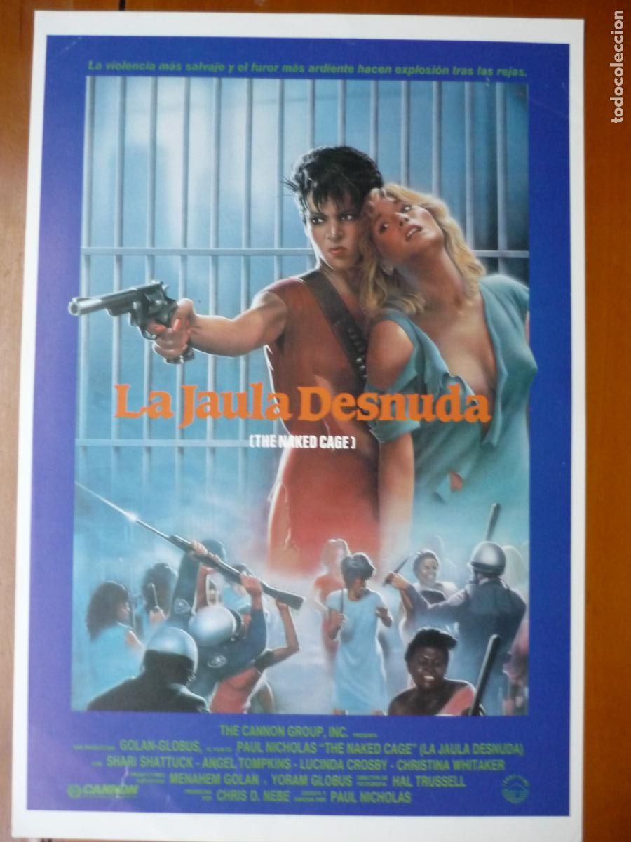 Cine: la jaula desnuda - guia publicitaria original - shari shattuck Angel Tompkins cine y carceles jail
