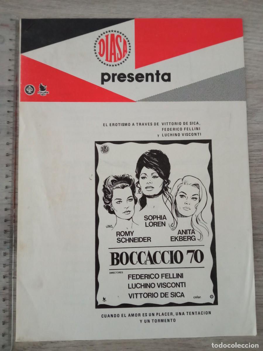 Cine: GU&Iacute;A PUBLICITARIA DE LA PEL&Iacute;CULA BOCCACCIO 70, SOPHIA LOREN, ROMY SCHNEIDER, ANITA EKBERG