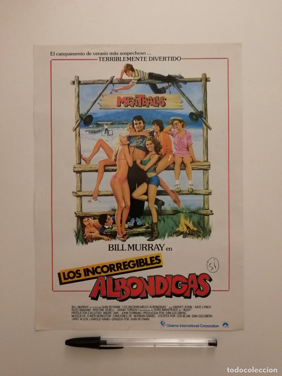 Cine: ANTIGUO ANUNCIO ACARTONADO -A4- LOS INCORREGIBLES ALBONDIGAS - BILL MURRAY - LAMINA PUBLICIDAD